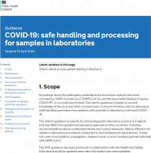 COVID-19: Safe handling and processing for samples in laboratories